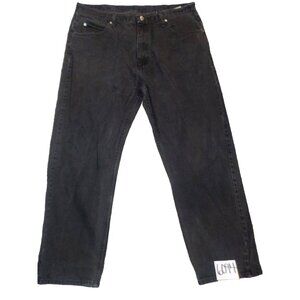 Wrangler Faded Black Denim Straight Leg Work Jeans Mens Size 38 x 30
